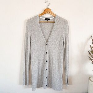rag & bone | 100% Cashmere Button Down Ribbed Grey Cardigan